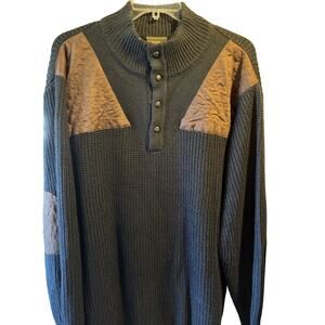 Boulder Creek Sweater Men's 3XL Black Acrylic Polyester Suede Pullover LS VTG
